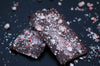Chocolate bark covered with crushed peppermint