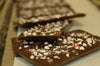 Chocolate bark covered with crushed peppermint