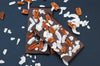 Chocolate bark with pecans and coconut slivers on top