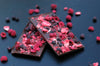 Chocolate bark topped with strawberries, blueberries, and raspberries